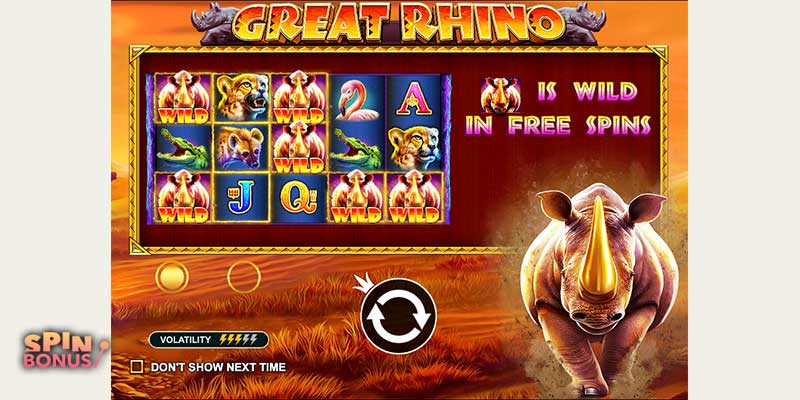 great rhino slot features