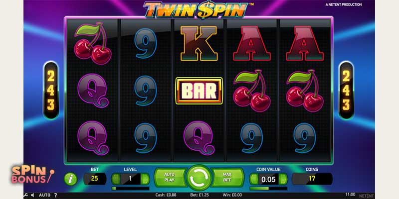 twin spin slot gameplay