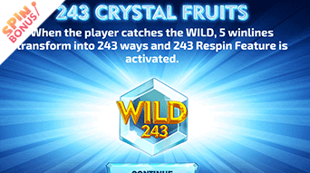 243 crystal fruits slot re-spin feature